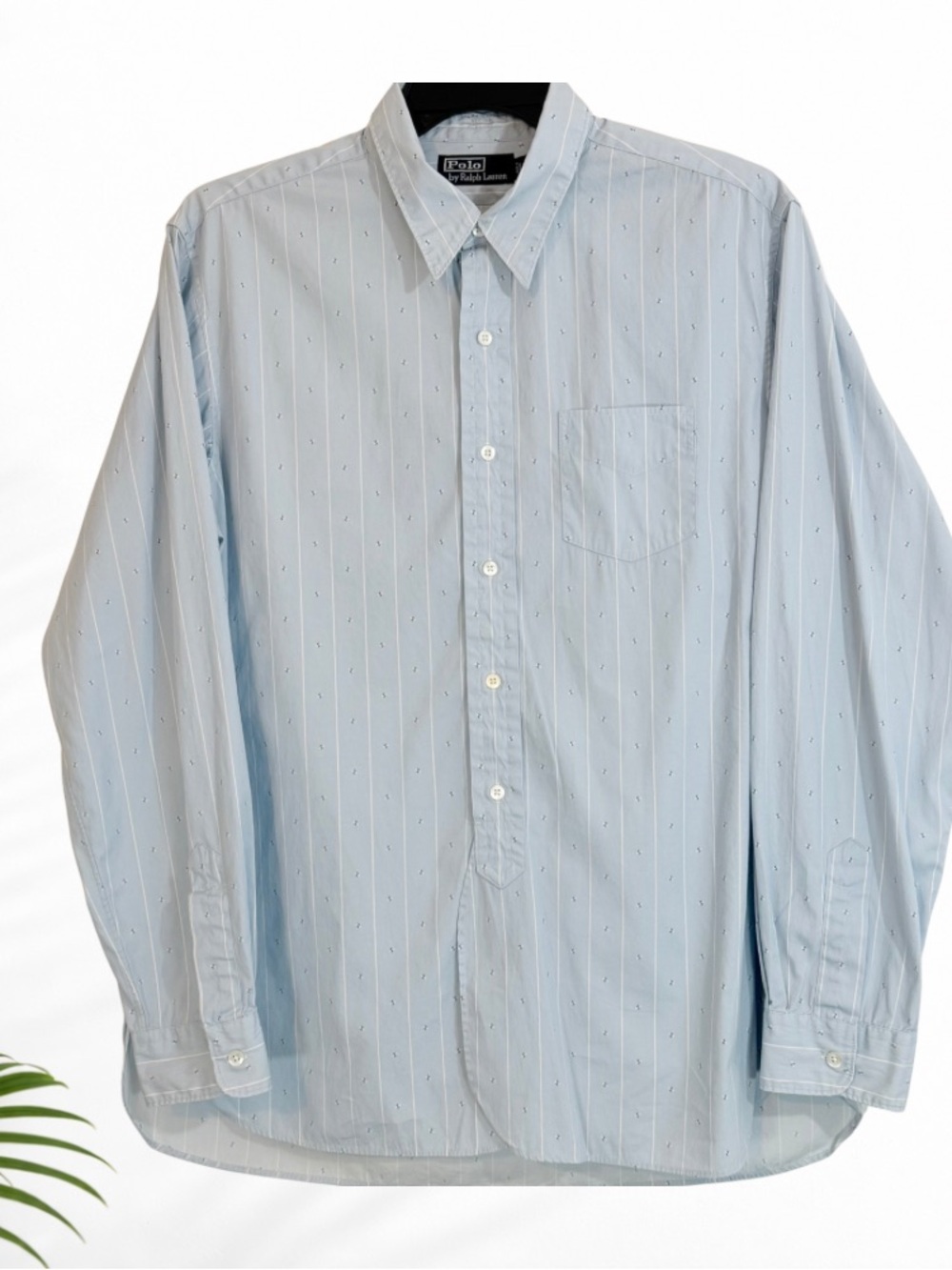 Vintage Polo Ralph Lauren XL Blue Striped Button Down Shirt